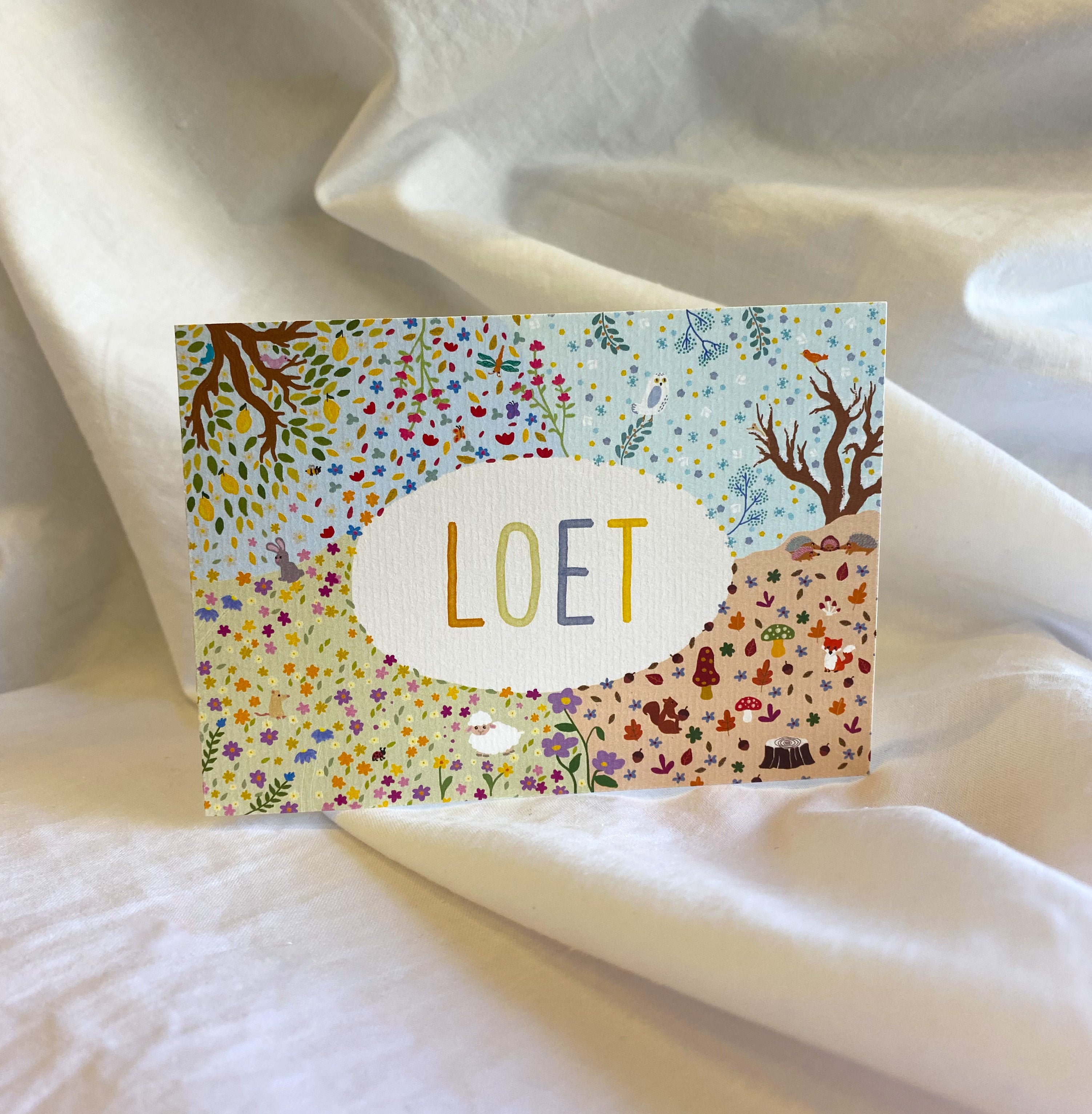 Birth announcement card for Loet